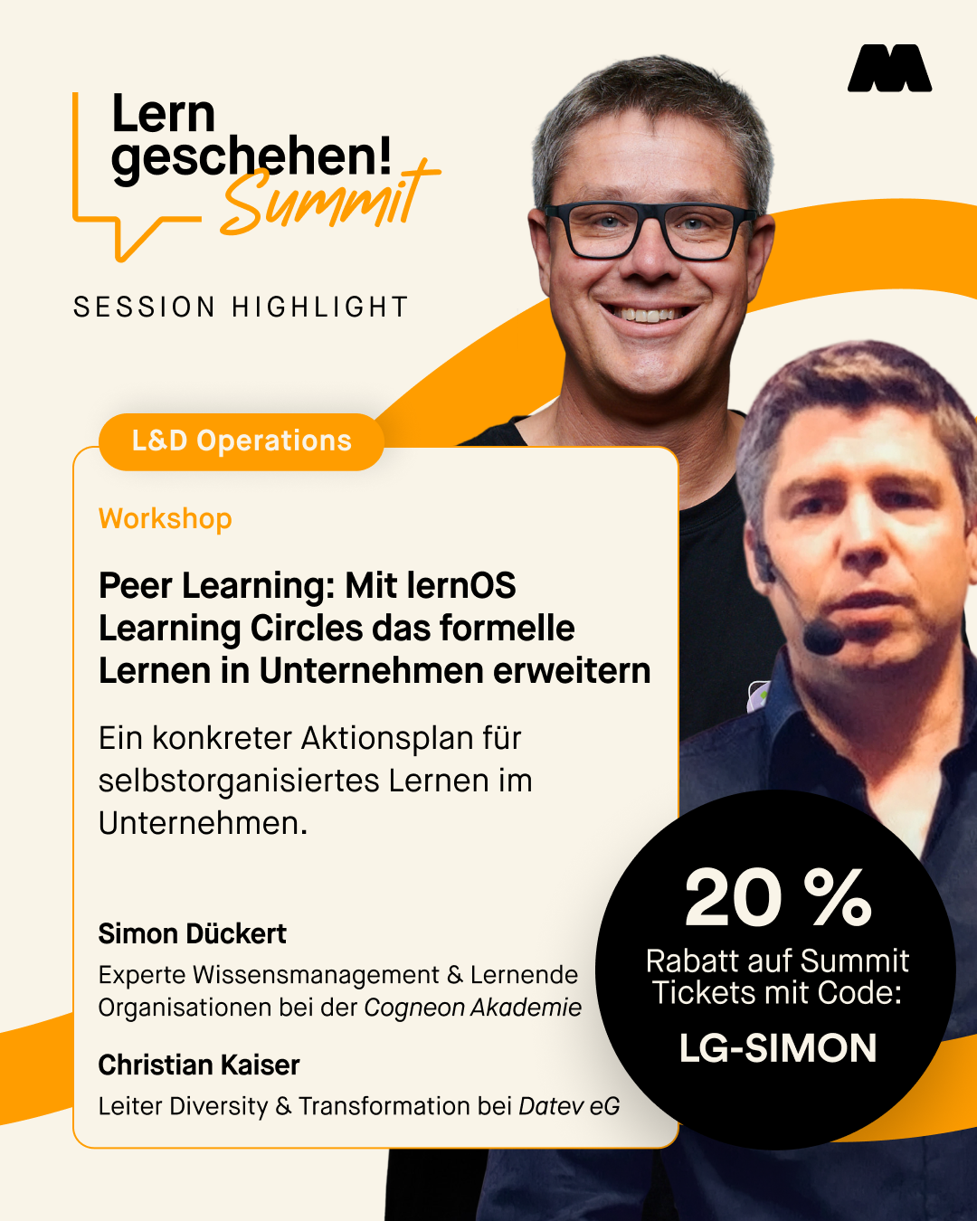 Social Card zum Workshop von Simon Dückert und Christian Kaiser auf dem Lern geschehen Summit 2026